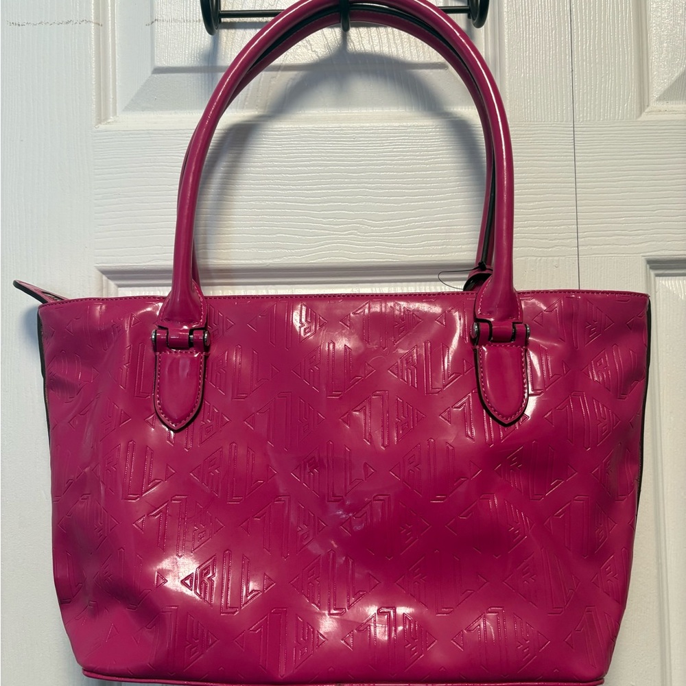 Lauren Ralph Lauren pink patent handbag. NWT!! - Picture 8 of 14